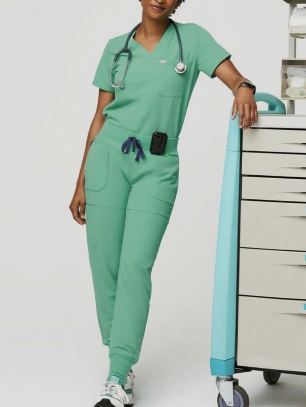 FIGS Surgical Green Scrub Set Rafaela™ Oversized Top + Nepal™ Tall Slim Jogger
